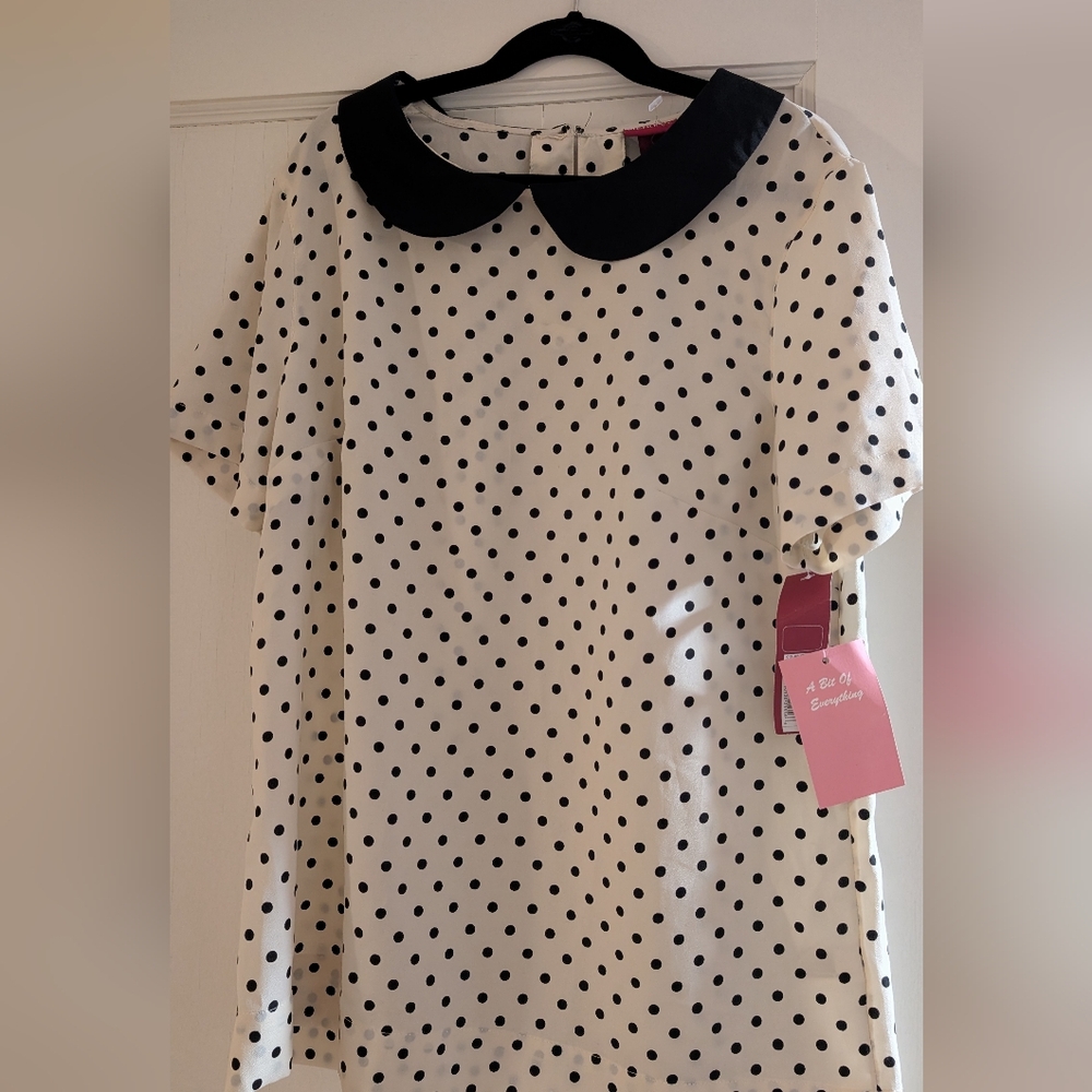 Polka Dot Peter Pan Collar Blouse
